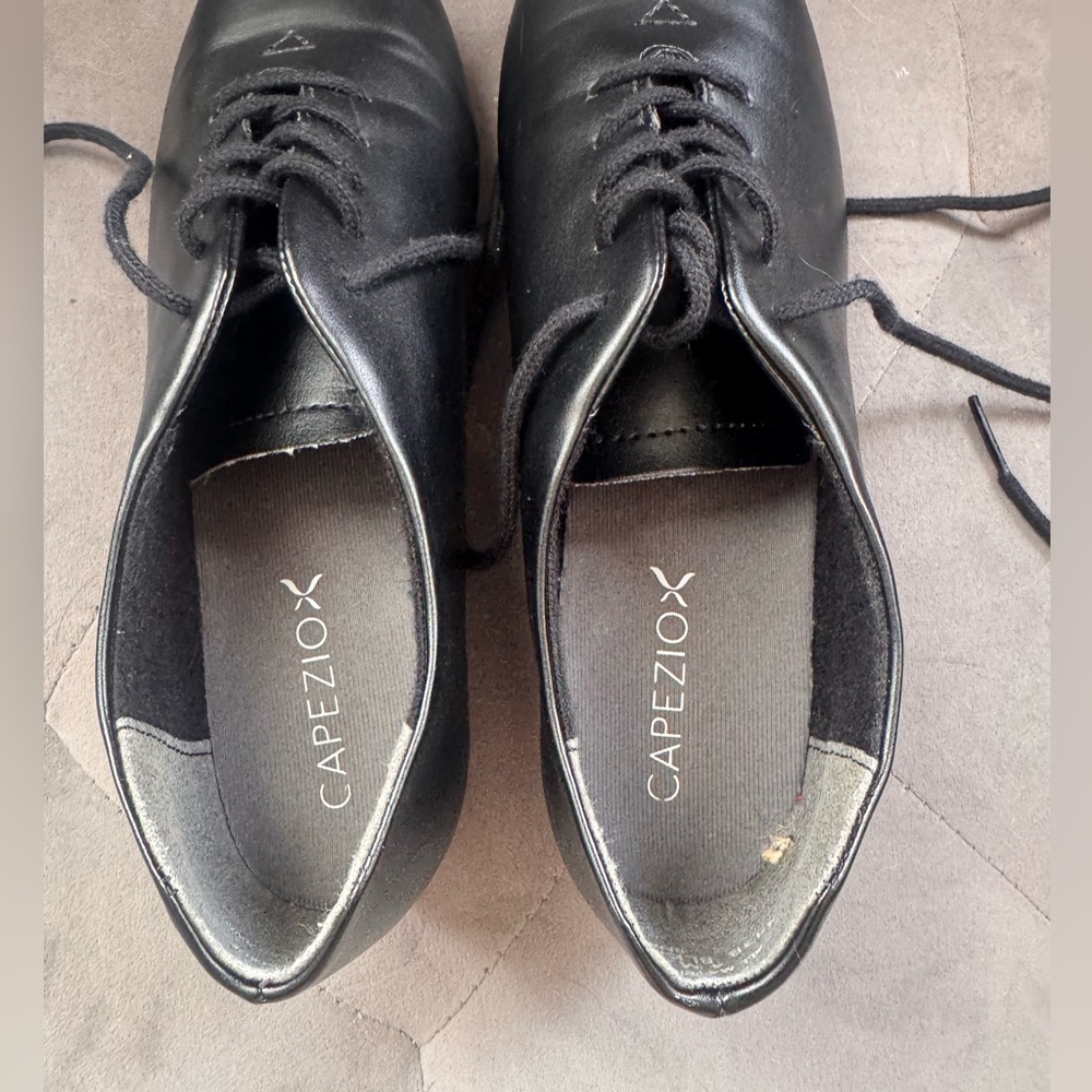 Capezio tic tap toe tap shoes Oxford lace up black size 4 rn #63356 - Picture 6 of 11